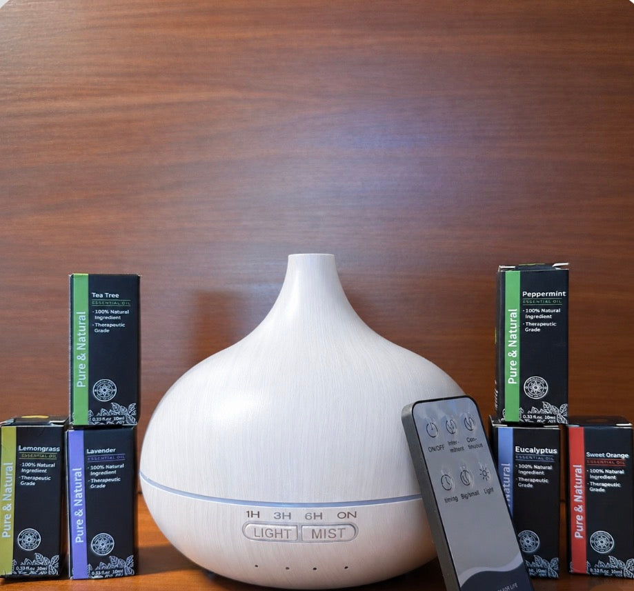 Difusor de Novarisa 550ml con Control Remoto + 6 aceites